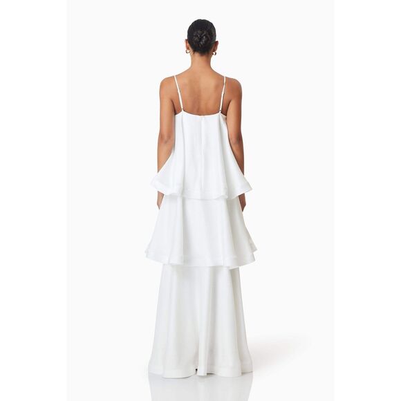 Elliatt Tilly Tiered Maxi Dress White bachelorette wedding Bridal size XL NWT - Picture 7 of 9